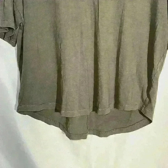 Athleta Size M Short Sleeve Sage Green Crop Relaxed Fit High/low Tee - Picture 4 of 6
